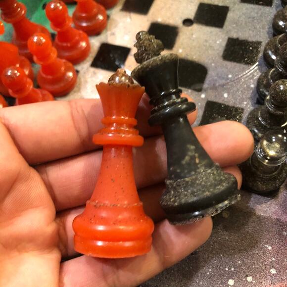 Vinyl Chess Set -Forest Gold (Resin Pieces) - Picture 4 of 14